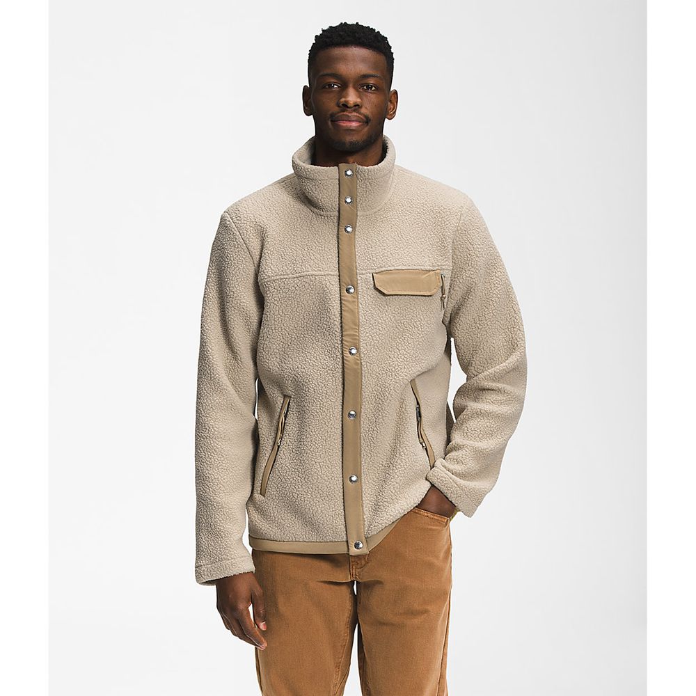 The North Face Fleece Jacket Mens Australia - The North Face Cragmont Snap Front Khaki (ZAN-678390)